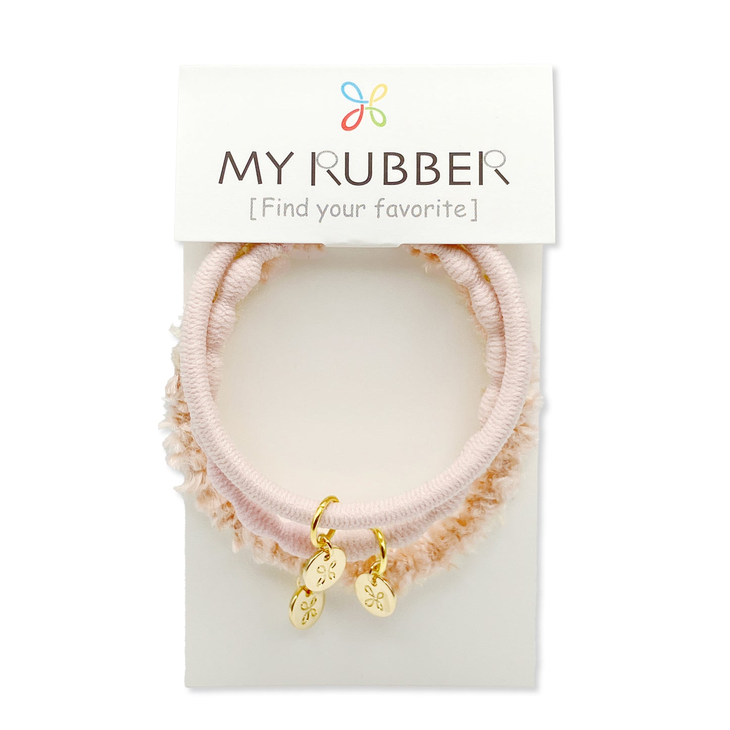 [MyRubber] Essential Picks パウダーピンク/ 3種セット ヘアアクセサリー ヘアゴム しっかり結ぶ ソフトに結ぶ 髪に跡が残りにくい 髪が細い 毛量多め ヘアアレンジ