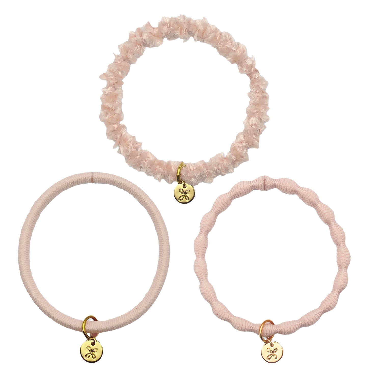 [MyRubber] Essential Picks パウダーピンク/ 3種セット ヘアアクセサリー ヘアゴム しっかり結ぶ ソフトに結ぶ 髪に跡が残りにくい 髪が細い 毛量多め ヘアアレンジ