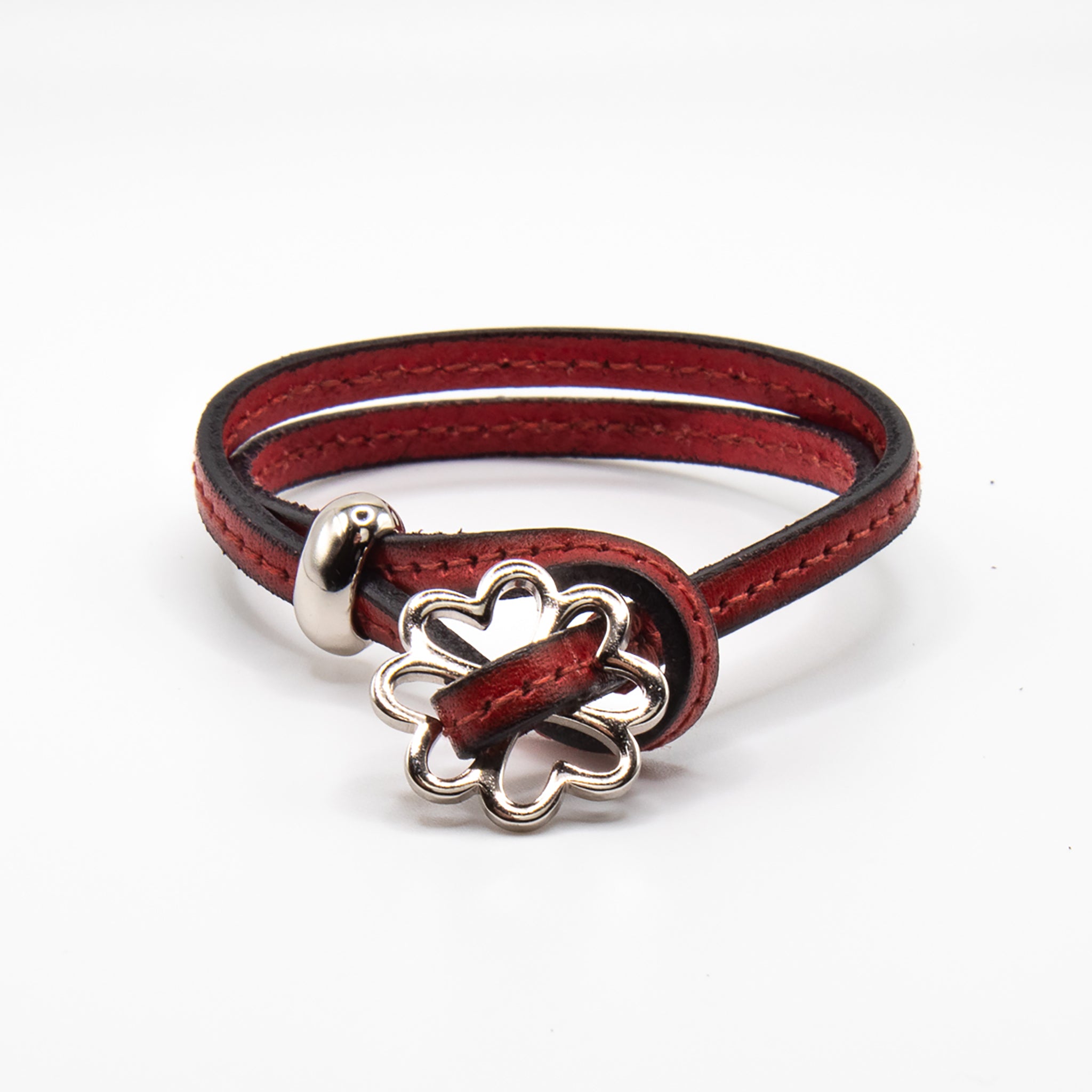 INOUE] 静電軽減アーム皮細二重タイプ （フラワー） M 茶 / 静電気軽減