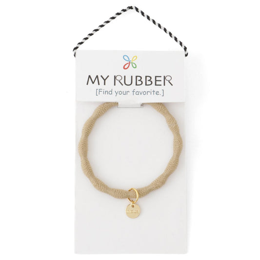 [MyRubber] ポコリングL ライトベージュ / ヘアアクセサリー ヘアゴム 毛量多め ソフトに結ぶ しっかり留まる