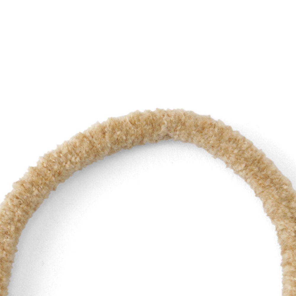 [MyRubber] モコリングL ライトベージュ / ヘアアクセサリー ヘアゴム 優しく結ぶ 髪に跡が残りにくい カジュアル パーマ ゆるヘア