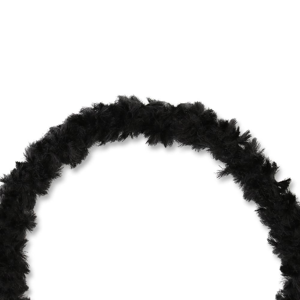 [MyRubber] フワリングL ブラック / ヘアアクセサリー ヘアゴム 優しく結ぶ 髪に跡が残りにくい パーマ ゆるヘア