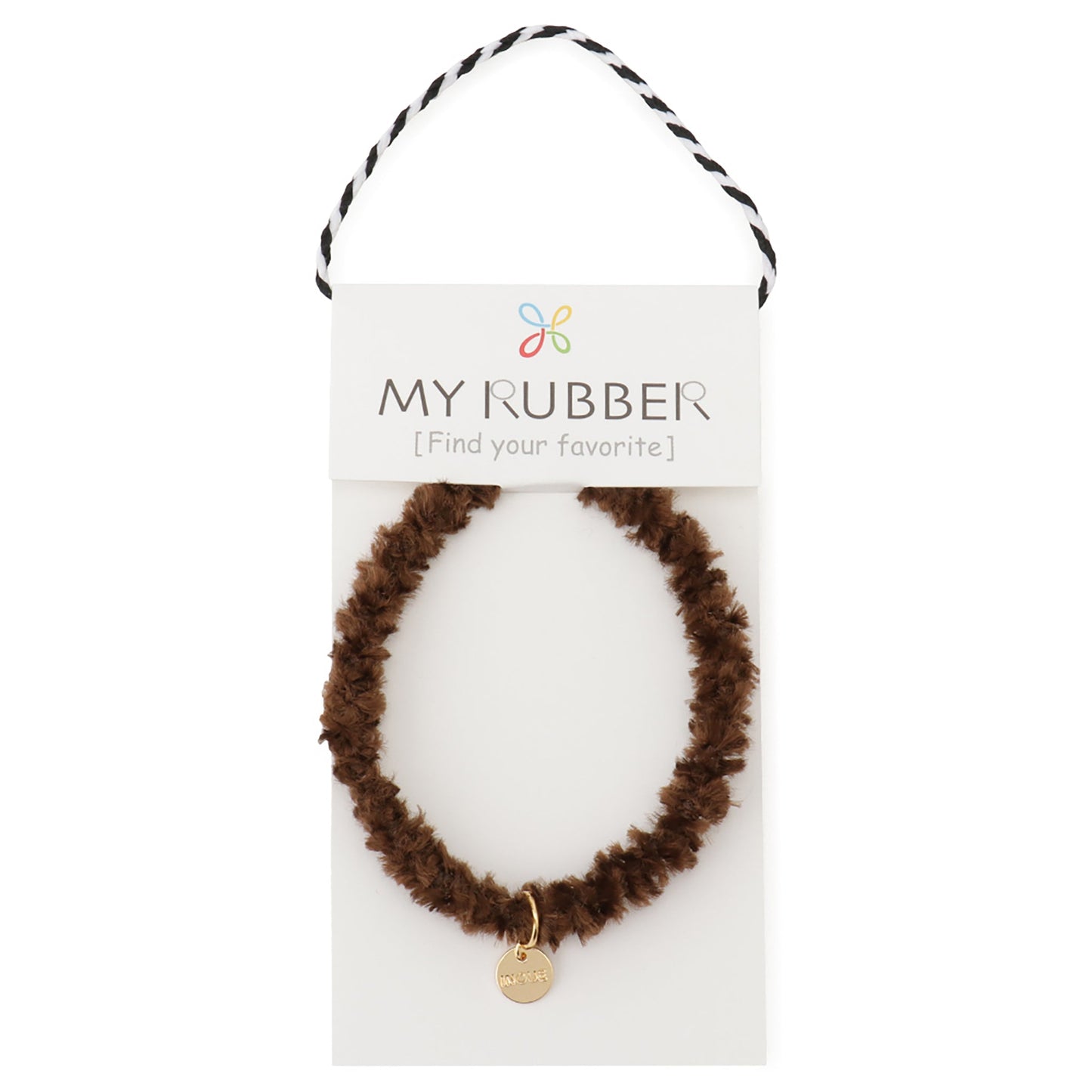 [MyRubber] フワリングL チョコレートブラウン / ヘアアクセサリー ヘアゴム 優しく結ぶ 髪に跡が残りにくい パーマ ゆるヘア