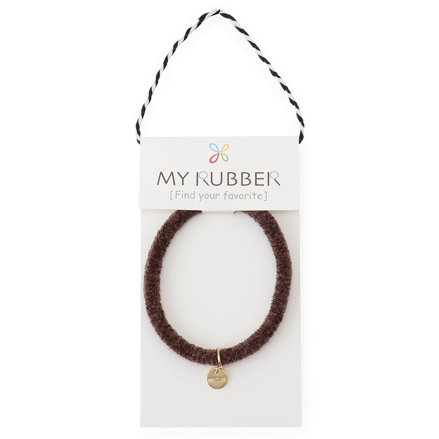 [MyRubber] モコリングL チョコレートブラウン / ヘアアクセサリー ヘアゴム 優しく結ぶ 髪に跡が残りにくい カジュアル パーマ ゆるヘア