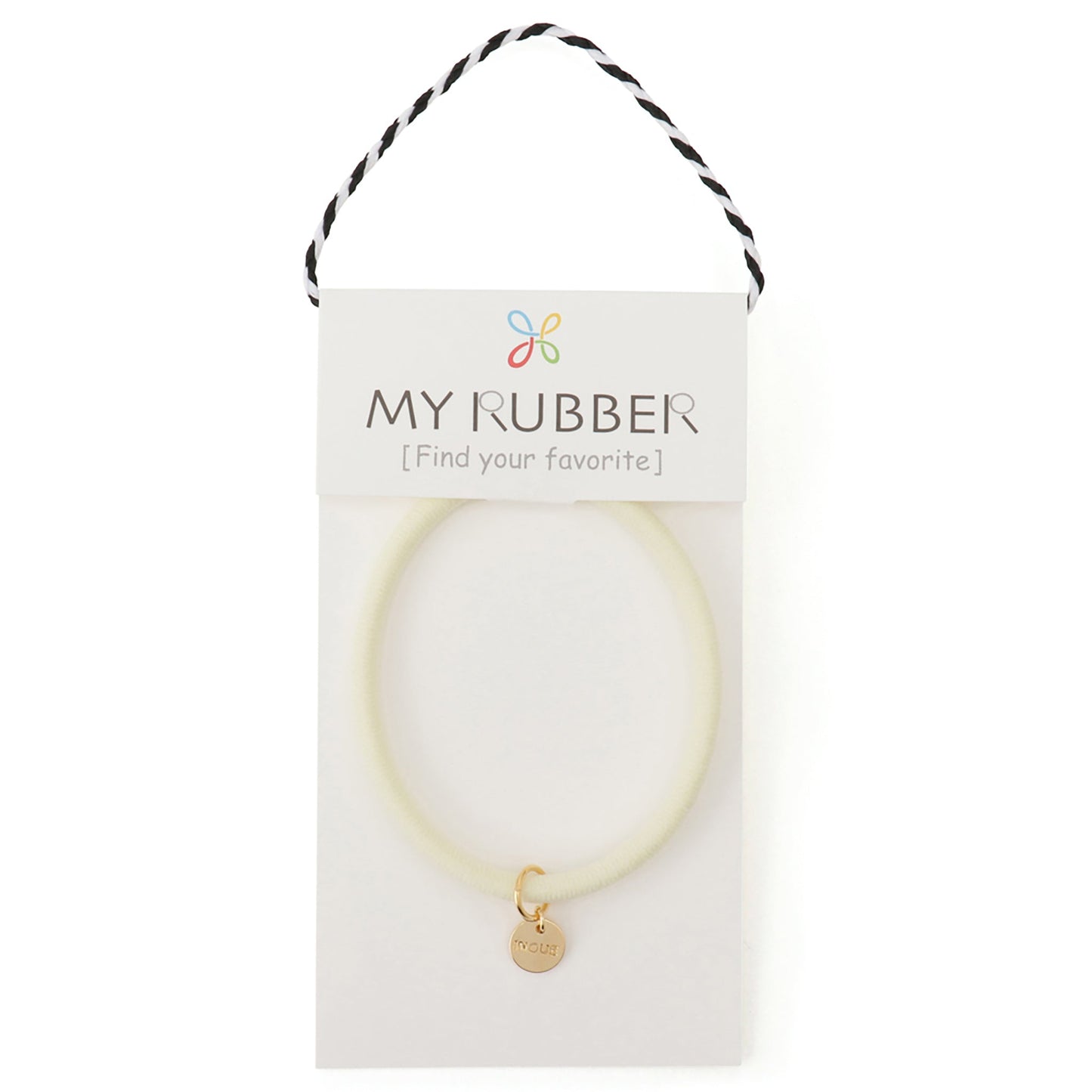[MyRubber] ピッタリングL アイボリー / ヘアアクセサリー ヘアゴム 毛量多め しっかり結ぶ ポニーテール