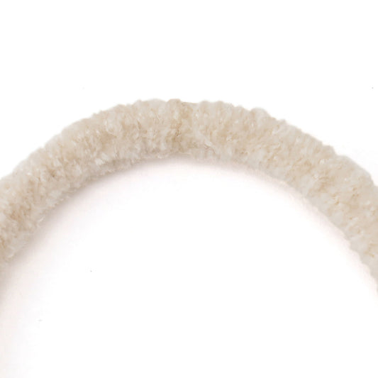 [MyRubber] モコリングL アイボリー / ヘアアクセサリー ヘアゴム 優しく結ぶ 髪に跡が残りにくい カジュアル パーマ ゆるヘア