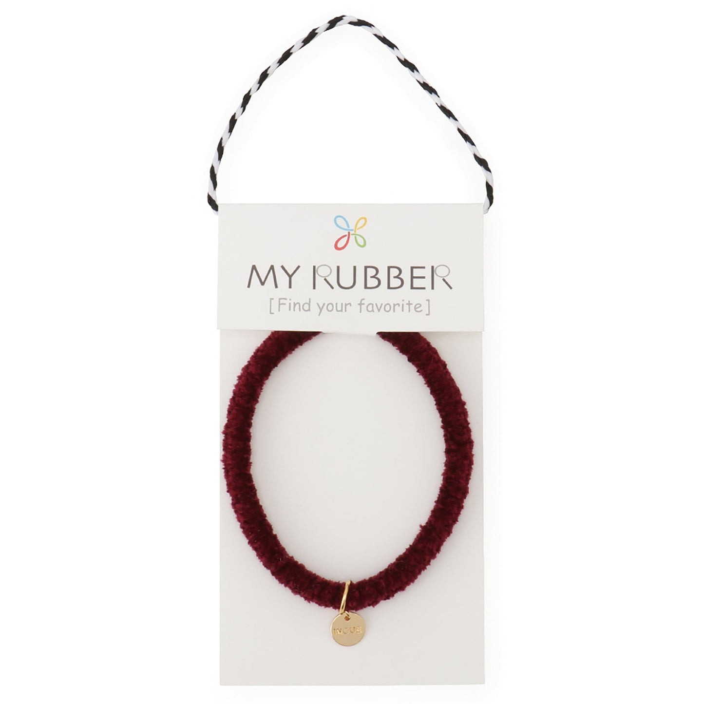 [MyRubber] モコリングL ワインレッド / ヘアアクセサリー ヘアゴム 優しく結ぶ 髪に跡が残りにくい カジュアル パーマ ゆるヘア