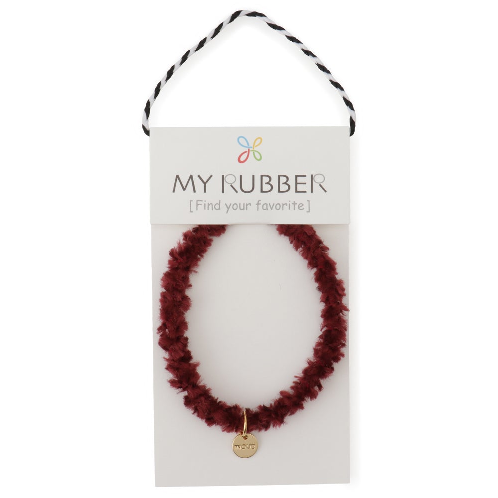 [MyRubber] フワリングL ワインレッド / ヘアアクセサリー ヘアゴム 優しく結ぶ 髪に跡が残りにくい パーマ ゆるヘア