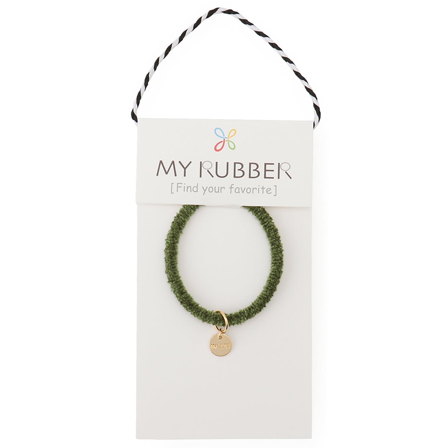 [MyRubber] モコリングS カーキグリーン / ヘアアクセサリー ヘアゴム 髪が細い 小さめ ヘアアレンジ カジュアル ミニサイズ